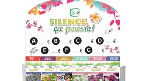 Un présentoir de graines est désormais proposé sous la marque Silence, ça pousse !